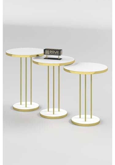 Zigon Sehpa Terra Gold Beyaz