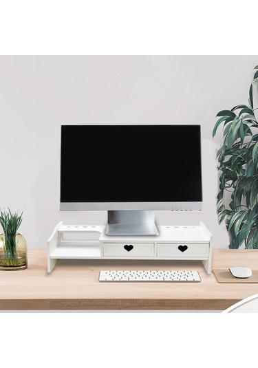Homyl Monitör Standı Yükseltici, Dizüstü 2-beyaz-çekmece