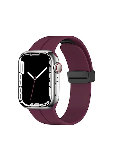 Apple Uyumlu  Watch 42 MM Manyetik Klipsli Silikon Lüx Kordon