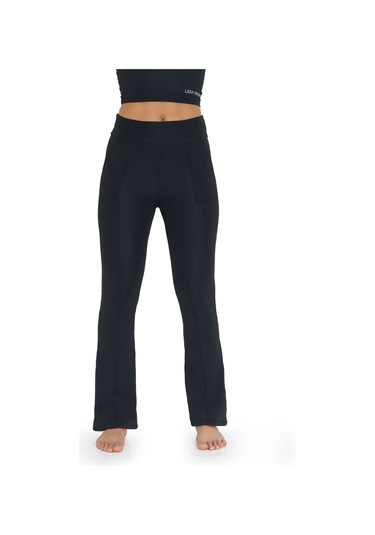 Lesa Wear Yüksek Bel Toparlayıcı Ve Sıkılaştırıcı Likralı Çift Cepli Ispanyol Paça Tayt Bootcut Siyah