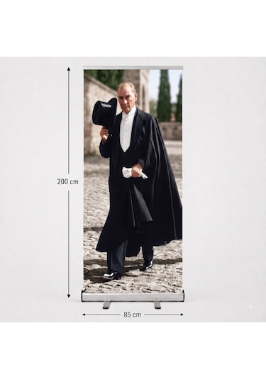 Atatürk Poster Baskılı Roll Up Banner 85x200cm No:3 Diğer
