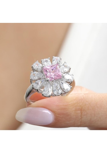 Mia Vento Effective Diamond Milano Rüyası Pink Taşlı Gümüş Yüzük