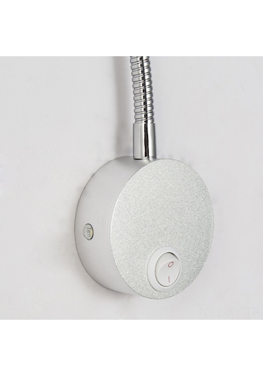 Shineyee 6w Led Duvar Lambası, Yatak Odası Akşam Lambası, Otel Odası Dekorasyon Aydınlatması, Ev İçin Aydınlatma Armatürü, 110v/220v Gümüş, Anahtarlı Diğer