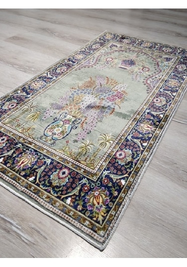 Bambu Halı Seccade Sec16a Yeşil Namazlık 70x110 Cm
