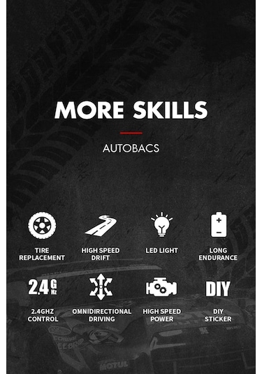 2.4ghz Işıklı 1:16 Drift Model Yedek Lastikli Uzaktan Kumandalı Drift Arabası Drag Car Yarış Arabası - Kırmızı Kırmızı