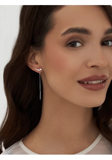 Marıola Uzun Zincirli Küpe 925 Ayar Gümüş Yıldızlar 165157468 Diğer