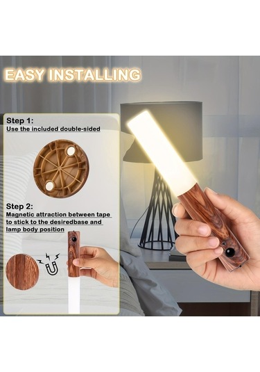 Willowhaven Hareket Sensörlü Usb Şarjlı Kablosuz Led Gece Lambası, Antik Metal Kaplama Diğer