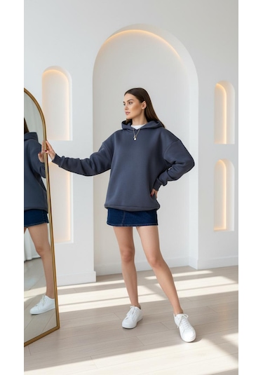 Divinus Kapşonlu Sweat Shırt Antrasit
