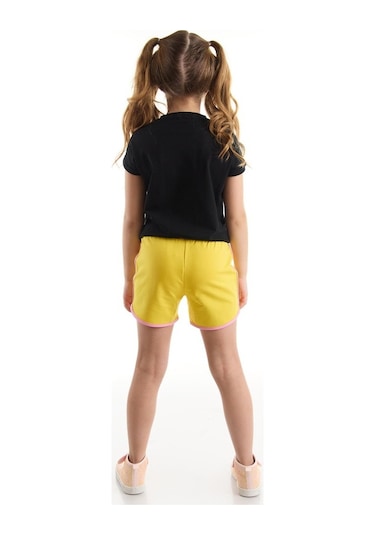Denokids Mushi Boom Kız T-Shirt Şort Takım Çok Renkli