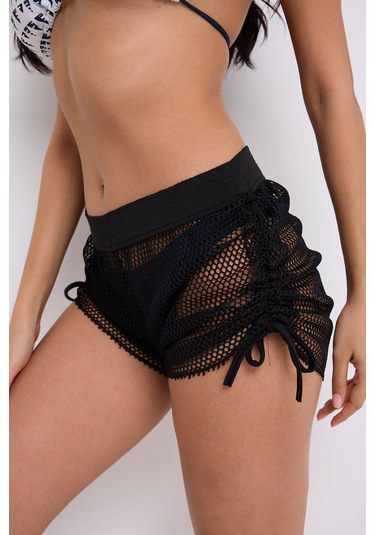 By Papi Büzgülü File Şort Siyah