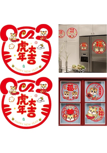 Suntek 2x 30cm Yeni Yıl Bahar Duvar Çıkartmaları Kapı Stil-5