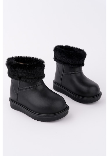 Muggo Frigus Çocuk Kürklü Yağmur Ve Kar Botu Siyah