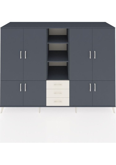 Kronos Dolap 11 Raflı 3 Çekmeceli 8 Kapaklı 220x59x163 Antrasit-a Antrasit-antrasit/aytaşı Kronos Dolap 11 Raflı 3 Çekmeceli 8 Kapaklı 220x59x163 Antrasit-a Antrasit-antrasit/aytaşı