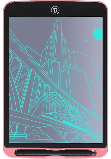 Aubyhe 10.5 İnç Tek Renk Lcd Çocuk Çizim Tahtası - Tek Tuşla Silme Ve Kilitleme Özelliği, Abs Malzeme, Taşınabilir El Yazısı Pad Pembe Pembe