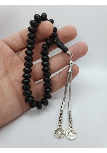 Sertifikalı Oltu Taşı Doğal Taş Tesbih 10mm Gürcü Oltusu