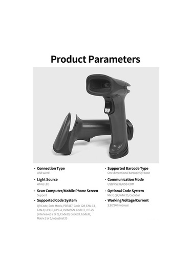 Novahub Chıteng Ct652 Usb Kablo Barkod Okuyucu - Süpermarket, Depo İçin Hızlı, Hassas Optik Tarama Optik