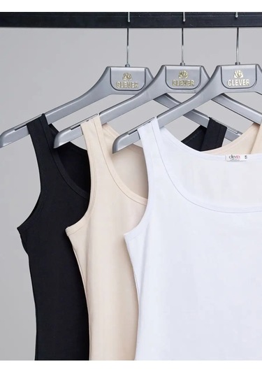 Clever Wear Geniş Askılı Pamuklu Atlet 74611450 Beyaz