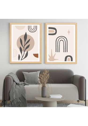 3'lü Bohem Çiçek, Vazo, Geometrik Desen Foreks Tablo