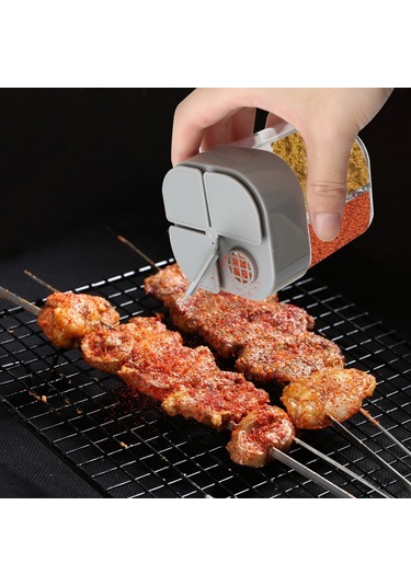 Tcherchi Şeffaf Kapaklı Dış Mekan 4'ü 1 Arada Kamp Baharat Kavanozu Gri