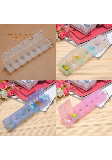 Mavi Taşınabilir 7 Gün Hap İlaç Kutusu Kutu Tutucu Depolama Organizatör Konteyner Kutuları Sağlık Mavi