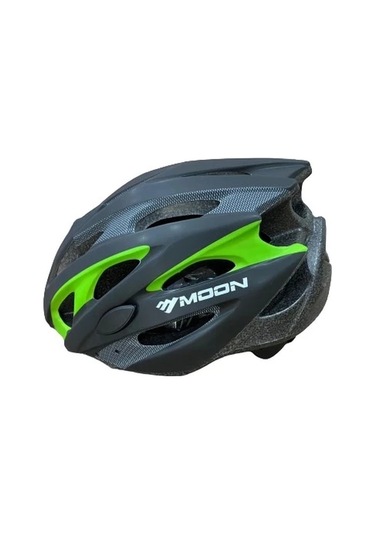 Moon Mv-29 Kask Işıklı - Mat Siyah Carbon Yeşil - L Siyah - Yeşil