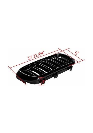 Bmw X6 F16 Çift Şeritli Ön Panjur Izgara 2015 Sonrası Parlak Siya