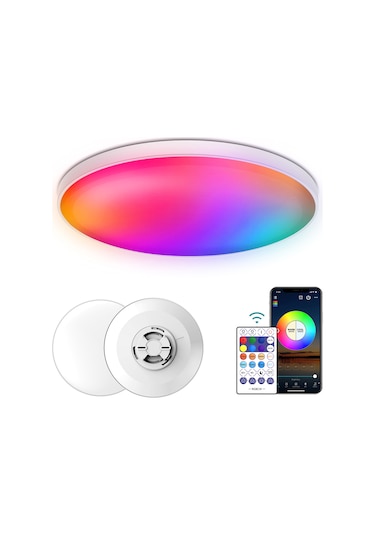 Akıllı Plafonyer Karartma Tavan Lambası 220 V Wi-fi+bt Kumanda Çok Renkli