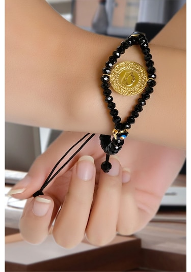 Nazar Boncuklu Çeyrekli Bileklik 0.40 Gram Sarı Altın