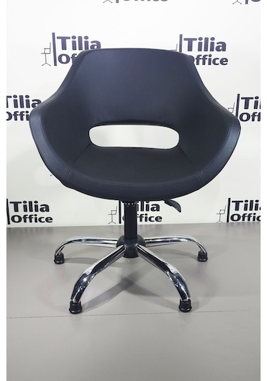 Monaco Çalışma Kesim Kuaför Koltuğu Yonca Sabit Krom Ayak Siyah