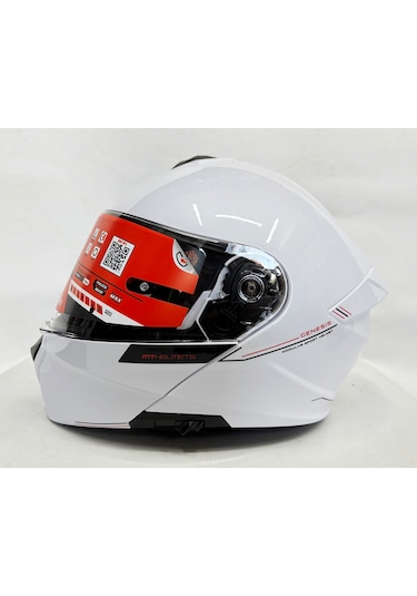 Mt Kask Genesis Sv A0 Çene Açılır Motosiklet Kask Parlak Beyaz