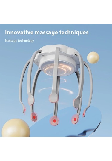 Fochsia 3 Mod Radyo Elektrikli Kafa Masaj Aleti, 8 Parmaklı Şık Ve Hediye Siyah Siyah