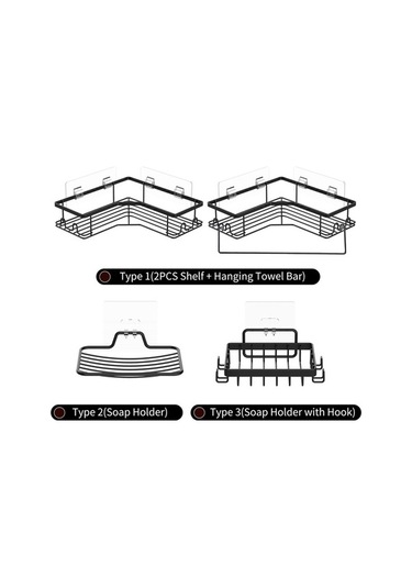 Fortunelane Demir Makyaj Sabunu Tutucu, Kalıcı Yapıştırıcı İle Kurulum, Su Akışlı Tabanca, Banyo Ve Mutfak İçin Siyah Siyah