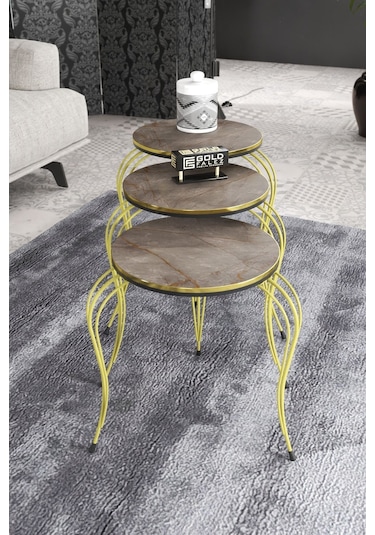 Zigon Sehpa C Lüx Gold Efes