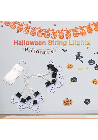 Suofeng Halloween Siyah Beyaz Kelepçe Şekilli 3 Metre 20 Ledli Pencere Duvar Ağaç Dekoratif Işık Zinciri 1 Adet