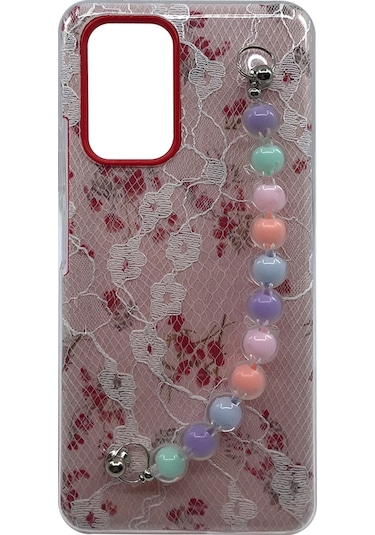 Nettech Samsung Galaxy A72 Uyumlu Desen Boncuklu Arka Koruma