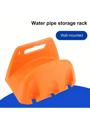 Gateesat Turuncu Duvar Tipi Bahçe Hortumu Askısı, Ağır Hizmet Plastik Su Borusu Saklama Rafı, 13.5"x11.5"x8.85"