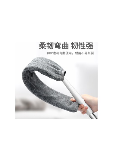 Monyee Ev Temizliği İçin Eğilebilir Yıkama Eliptik Toz Silgi - Yatak Altı + Uzatılabilir Çubuk + 2 Değiştirme Bezi