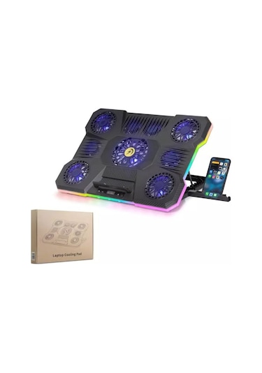 Hadron Dcxa21 9 Fanlı Rgb Lcd Ekranlı Notebook Soğutucu 10-19" Siyah