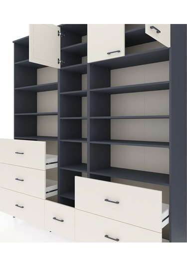 Hyperion Dolap 17 Raflı 6 Çekmeceli 3 Kapaklı 220x44x243 Antrasit-aytaşı/aytaşı Aytası/aytası Hyperion Dolap 17 Raflı 6 Çekmeceli 3 Kapaklı 220x44x243 Antrasit-aytaşı/aytaşı Aytası/aytası