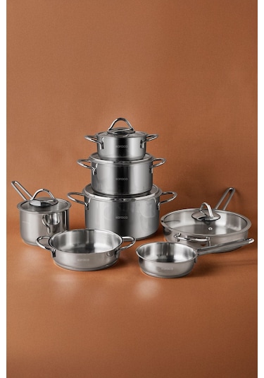 Karaca  Ada İndüksiyon Tabanlı 12 Parça Çelik Tencere Seti V2