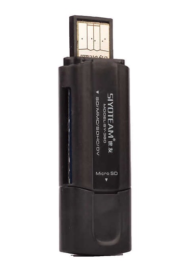 Ekılıf - Kart Okuyucu Çiftli Kart Okuyucu - Siyah - T10160 Siyah