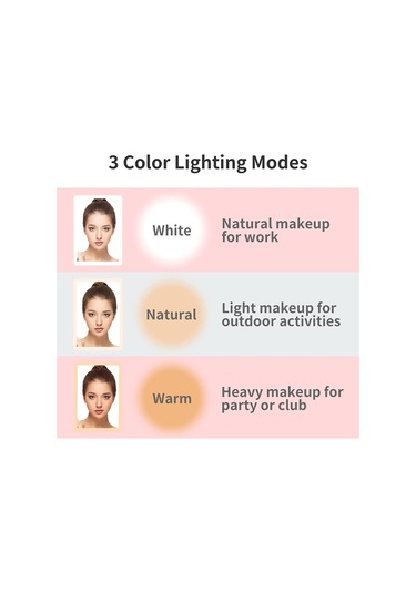 Vkemall Makyaj Aynası, 80 Led Işıklı Tuvalet Aynası, Kompakt Led Ayna, 3 Renkli Işıklı T