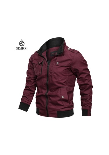 İlkbahar Ve Sonbahar Erkek Günlük Bol Ceket Kırmızı