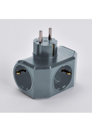 Viko Yonca Plus Üçlü Topraklı Priz Gri - 90303005