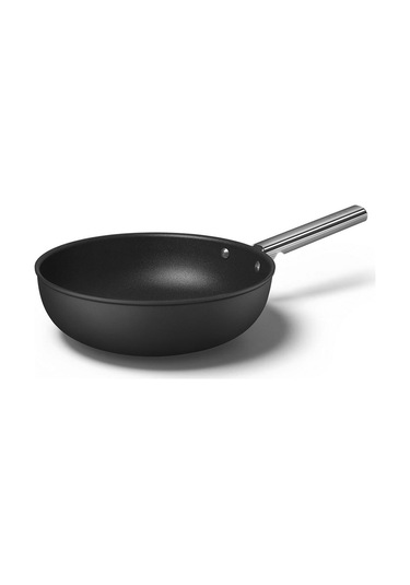 Smeg Cookware 50's Style Siyah Wok Tava 30 CM Siyah