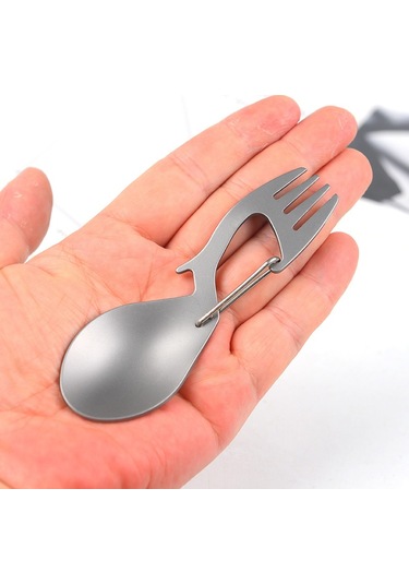 3'ü 1 Arada Kamp Kaşığı Sofra Takımı Titanyum Ultra Hafif Titanyum Diğer