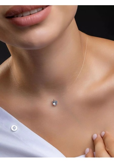 925 Lıght Misina Kolye Gümüş 91252272 Açık Mavi