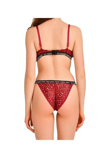 Nipora Kadın Dantel Yazılı Spor Büstiyer Takım Sütyen Takım 80208