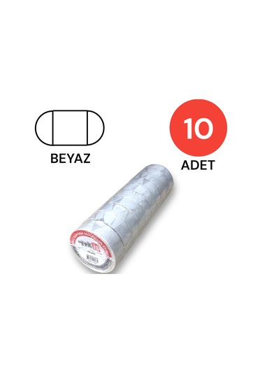 Tek-iş Izole Bant Elektrik Bandı Beyaz 10 Adet