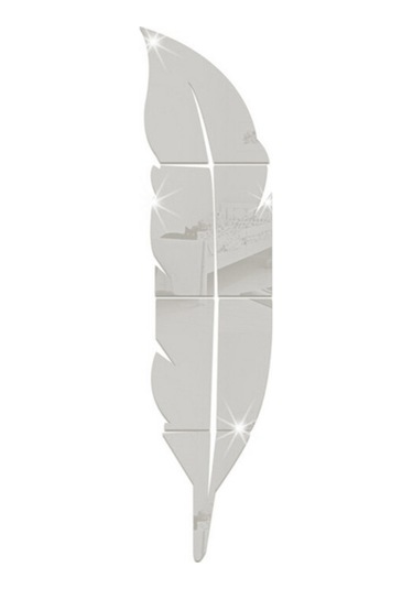 Jeehugo Gümüş 3d Kanat Desenli Akrilik Ayna Duvar Sticker - Büyük Boy 120x30cm, Ev Dekorasyonu, Kolay Kurulum, Çekilebilir, Koruyucu Filmi İle Gümüş